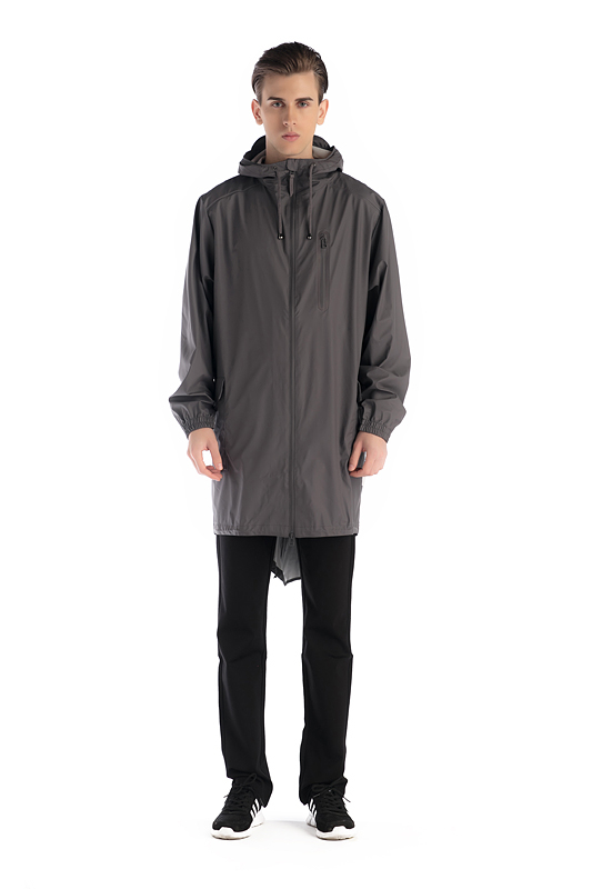 WATERPROOF AND BREATHABLE LONG PU RAINWEAR