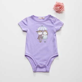 combed cotton baby rompers with cartoon printing
