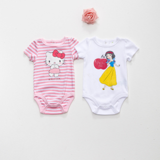 combed cotton baby rompers with cartoon printing