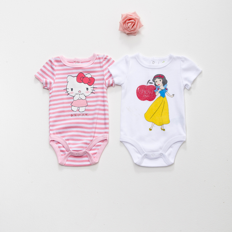 combed cotton baby rompers with cartoon printing