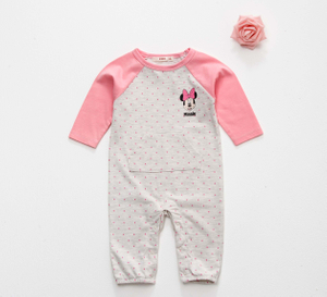 combed cotton baby rompers with cartoon printing